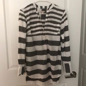 Gray + white striped tunic